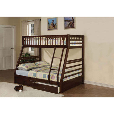 ACME 02020 Jason Twin/Full Bunk Bed & Drawers, Espresso (1Set/2Ctn) ACME Furniture