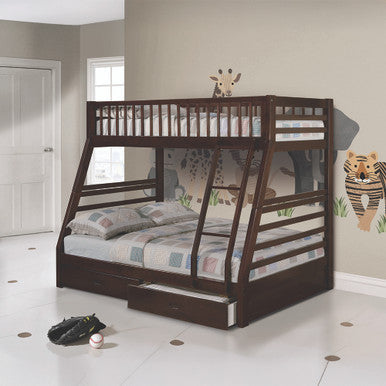 ACME 02020W Jason Espresso Twin/Full Bunk Bed ACME Furniture