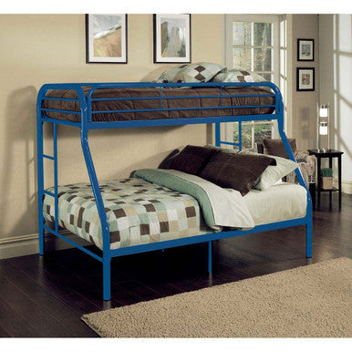 ACME 02053BU Tritan Twin/Full Bunk Bed, Blue ACME Furniture