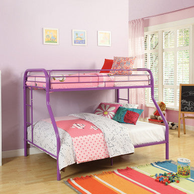 ACME 02053PU Tritan Twin/Full Bunk Bed, Purple ACME Furniture