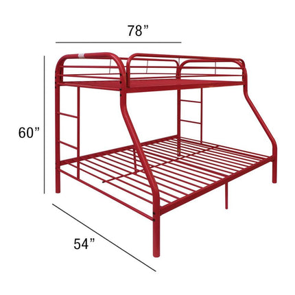 ACME 02053RD Tritan Twin/Full Bunk Bed, Red  4