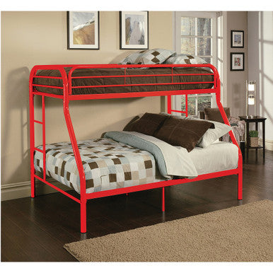 ACME 02053RD Tritan Twin/Full Bunk Bed, Red ACME Furniture
