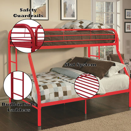 ACME 02053RD Tritan Twin/Full Bunk Bed, Red  5