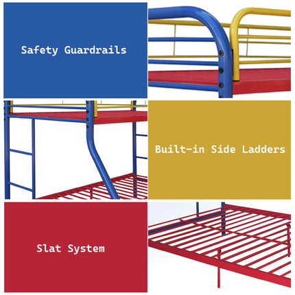 ACME 02053RNB Tritan Twin/Full Bunk Bed, Rainbow  5