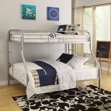 ACME 02053SI Tritan Twin/Full Bunk Bed, Silver ACME Furniture