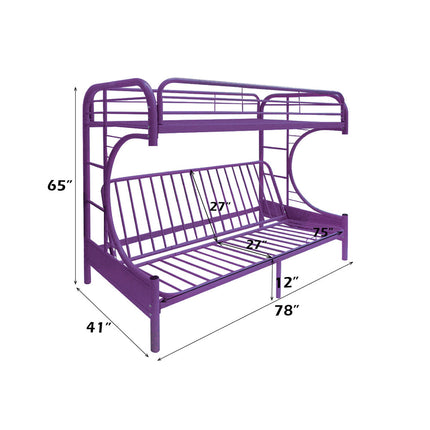 ACME 02091W-PU Eclipse Twin/Full/Futon Bunk Bed, Purple