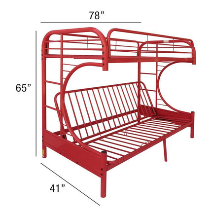 ACME 02091W-RD Eclipse Twin/Full/Futon Bunk Bed, Red