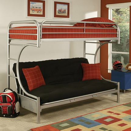 ACME 02091W-SI Eclipse Twin/Full/Futon Bunk Bed, Silver