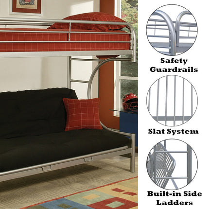 ACME 02091W-SI Eclipse Twin/Full/Futon Bunk Bed, Silver