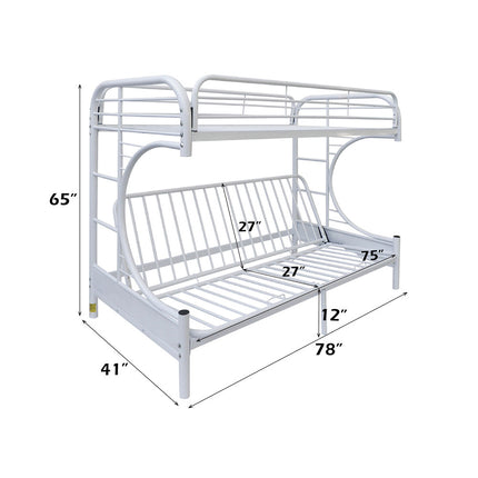 ACME 02091W-W Eclipse Twin/Full/Futon Bunk Bed, White