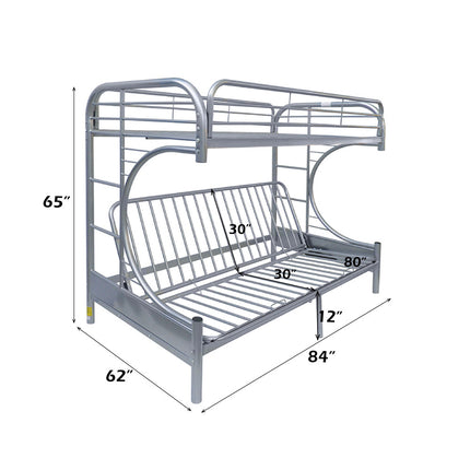 ACME 02093SI Eclipse Twin XL/Queen/Futon Bunk Bed, Silver