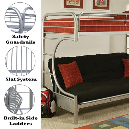 ACME 02093SI Eclipse Twin XL/Queen/Futon Bunk Bed, Silver