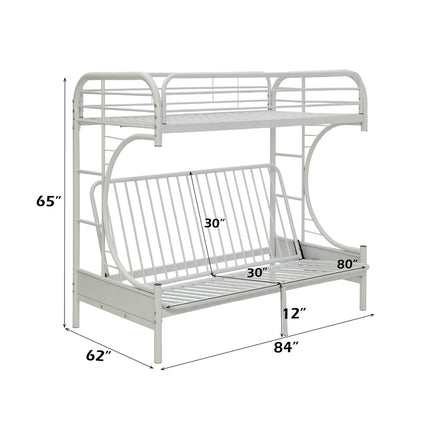 ACME 02093WH Eclipse Twin XL/Queen/Futon Bunk Bed, White