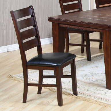 ACME 04624 Urbana Side Chair (Set-2), Black PU & Cherry ACME Furniture