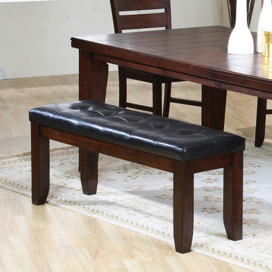 ACME 04625 Urbana Bench, Black PU & Cherry ACME Furniture