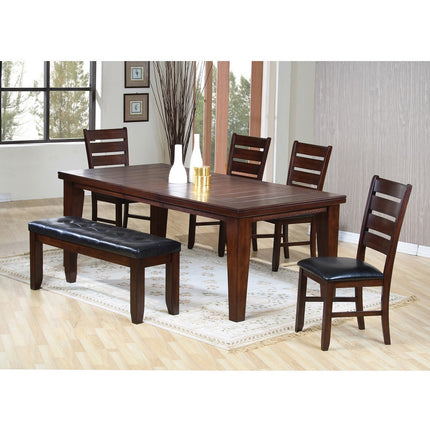 ACME 04625 Urbana Bench, Black PU & Cherry