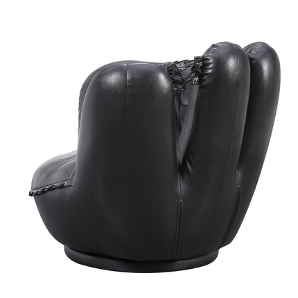 ACME 05522 All Star 2 Piece Pack Chair & Ottoman, Baseball: Black Glove Chair, White Ottoman
