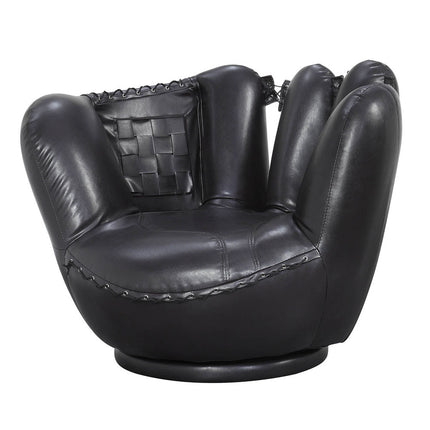 ACME 05522 All Star 2 Piece Pack Chair & Ottoman, Baseball: Black Glove Chair, White Ottoman