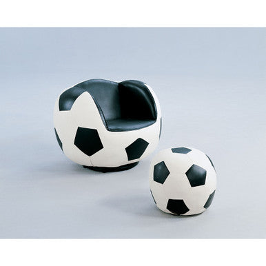 ACME 05525 All Star 2 Piece Pack Chair & Ottoman, Soccer: White & Black ACME Furniture