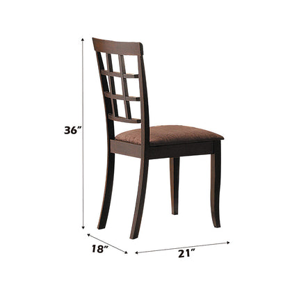 ACME 06851 Cardiff Side Chair (Set-2), Espresso & Dark Brown Microfiber