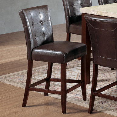 ACME 07055 Danville Counter Height Chair (Set-2), Espresso PU & Walnut ACME Furniture