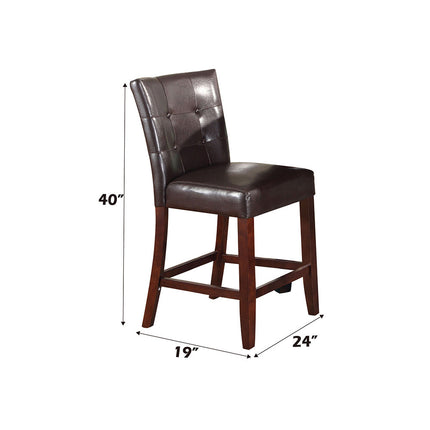 ACME 07055 Danville Counter Height Chair (Set-2), Espresso PU & Walnut