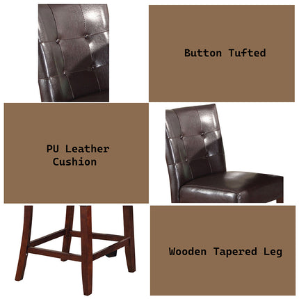 ACME 07055 Danville Counter Height Chair (Set-2), Espresso PU & Walnut