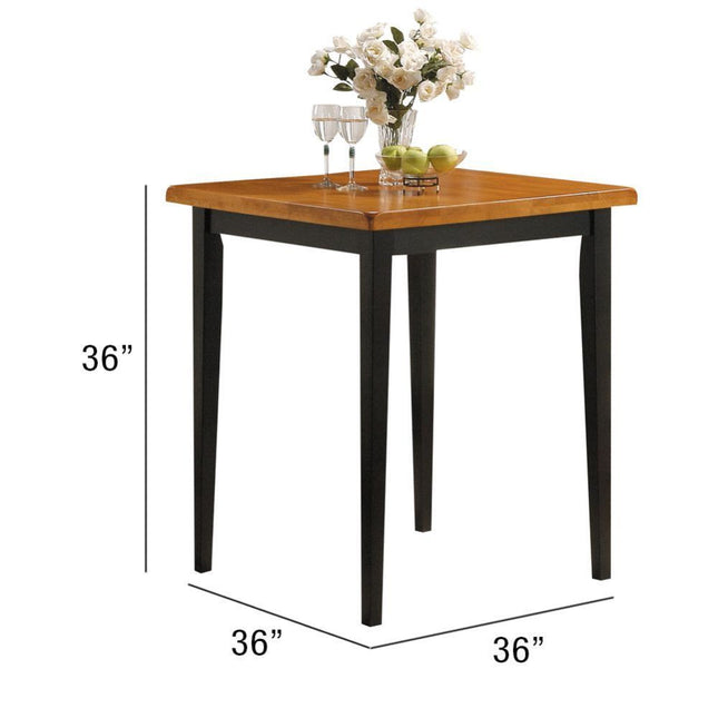 ACME 07285 Gaucho 5 Piece Pack Counter Height Set, Oak & Black