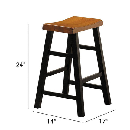 ACME 07285 Gaucho 5 Piece Pack Counter Height Set, Oak & Black
