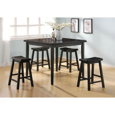 ACME 07288 Gaucho 5 Piece Pack Counter Height Set, Black ACME Furniture