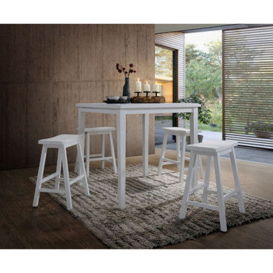 ACME 07289 Gaucho 5 Piece Pack Counter Height Set, White ACME Furniture