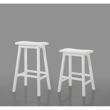 ACME 07311 Gaucho Bar Stool (Set-2), White, 29" Seat Height ACME Furniture