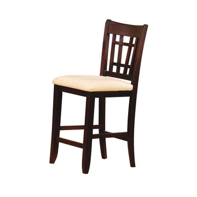 ACME 07676 Lugano Bar Chair (Set-2), Fabric & Dark Walnut ACME Furniture