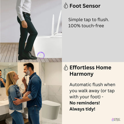 FORNO ACQUA Luxurious Smart Toilet. Includes Auto Flush, Powerful Flush, sleek tankless design Ideal for Powder Rooms. FORNO ACQUA