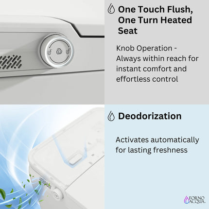 FORNO ACQUA Luxurious Smart Toilet. Includes Heated Seat, Auto Flush, Auto Lid, Powerful Flush, Ideal for Powder Rooms. FORNO ACQUA