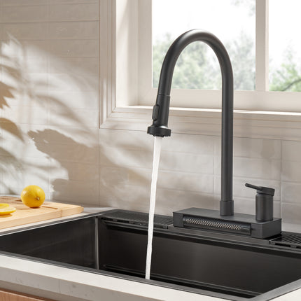 FORNO ACQUA 4 Function Waterfall  Pull-Down Kitchen Faucet