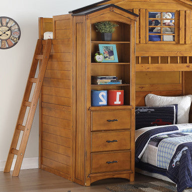 ACME 10163 Tree House Bookcase Cabinet, Rustic Oak ACME Furniture