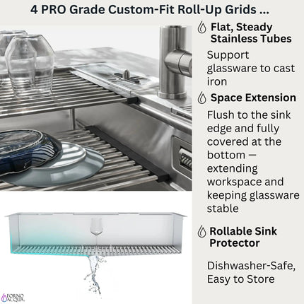 FORNO ACQUA 45 in. Drop-In/Undermount 3-Level Workstation Sink with Two Faucets & Glass Rinser FORNO ACQUA