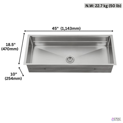 FORNO ACQUA 45 in. Undermount 3-Level Workstation MultiSINK with Custom-Fit Accessories FORNO ACQUA