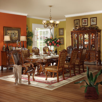ACME 12150 Dresden Dining Table with Trestle Pedestal, Cherry Oak (1Set/2Ctn)