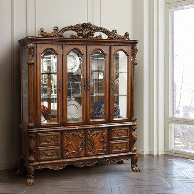 ACME 12155 Dresden Hutch & Buffet, Cherry Oak (1Set/2Ctn) ACME Furniture