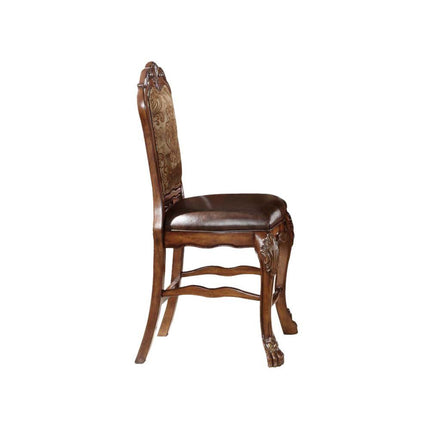 ACME 12162 Dresden Counter Height Chair (Set-2), PU & Cherry Oak