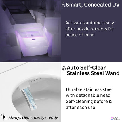 FORNO ACQUA Luxurious Super Smart Toilet. Includes Bidet, Heated Seat, Auto Flush, Auto Lid, Powerful Flush, Ideal for master bathrooms. FORNO ACQUA