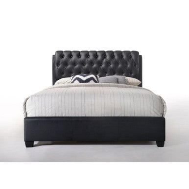 ACME 14347EK Ireland II Eastern King Bed (Button Tufted), Black PU (1Set/2Ctn) ACME Furniture
