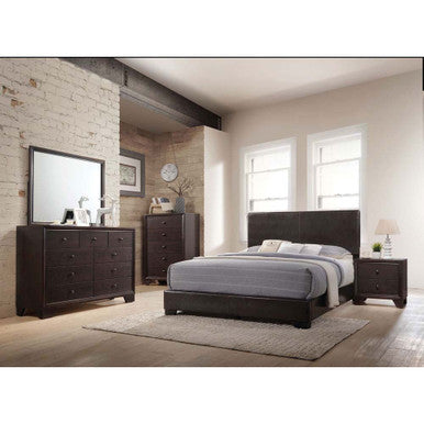 ACME 14370Q Ireland III Queen Bed (Panel), Brown PU (1Set/2Ctn) ACME Furniture