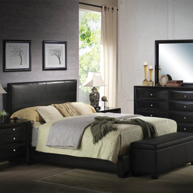 ACME 14440F Ireland III Full Bed (Panel), Black PU (1Set/2Ctn) ACME Furniture