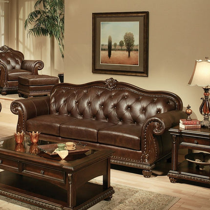 ACME 15030 Anondale Sofa, Espresso Top Grain Leather Match