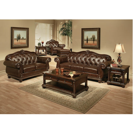 ACME 15030 Anondale Sofa, Espresso Top Grain Leather Match