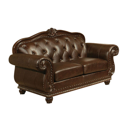 ACME 15031 Anondale Loveseat, Espresso Top Grain Leather Match ACME Furniture