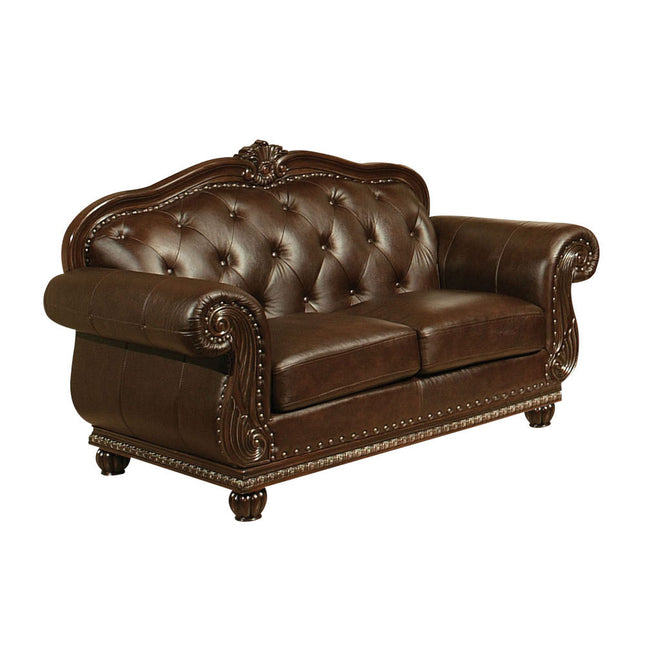 ACME 15031 Anondale Loveseat, Espresso Top Grain Leather Match